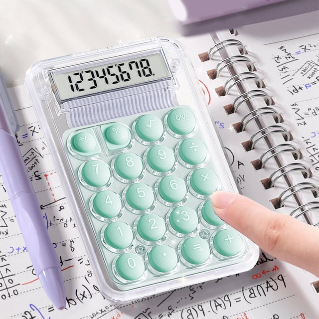 YIMWNYI 8-Digit Standard Calculator with Large Display, Round Buttons, Quiet, Portable, Non-Slip Mat, Multi-Function for Office, Home, Business, and Personal Use