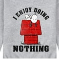 thumbnail image 3 of Peanuts - Men's Snoopy Chill Vibes Just Hanging Crewneck Fleece Pullover Sweatshirts, 3 of 6