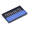thumbnail image 3 of 10 piezas Juego de cabezales de amoladora de carburo de tungsteno con lima rotatoria para carpintería, corte doble, plata (caja azul), 3 of 9