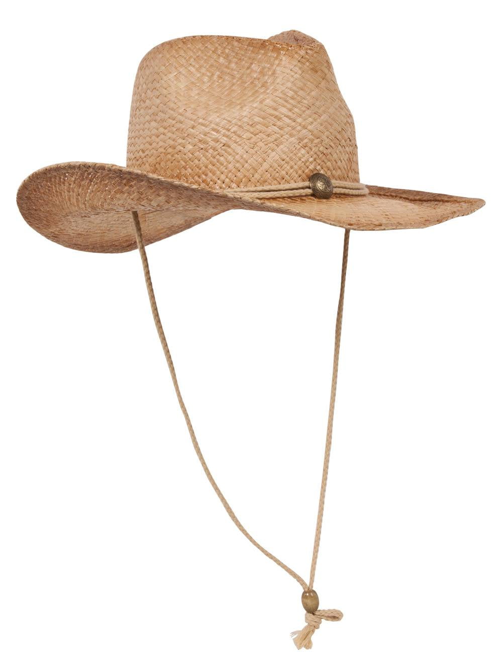 Henschel Men's Walker Austrail-Hand Natural Stained Raffia Western Hat 