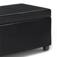thumbnail image 4 of Simpli Home Avalon 44 Pouces Ottomane de Rangement à Dessus Relevable en Similicuir, Noir Minuit, 4 of 10
