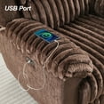 thumbnail image 6 of Oversized Power Recliner Zero Gravity with USB Port for Big and Tall Man Faux Fur Electric Extra Large Reclining Chairs for Living Room Soft Lumbar Support,26" Seat Width Brown, 6 of 11