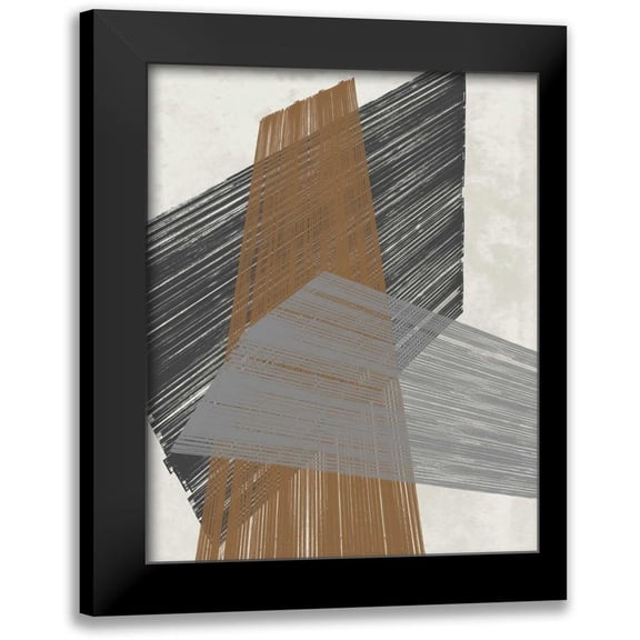 Goldberger, Jennifer 12x14 Black Modern Framed Museum Art Print Titled - Triangle Stripes II