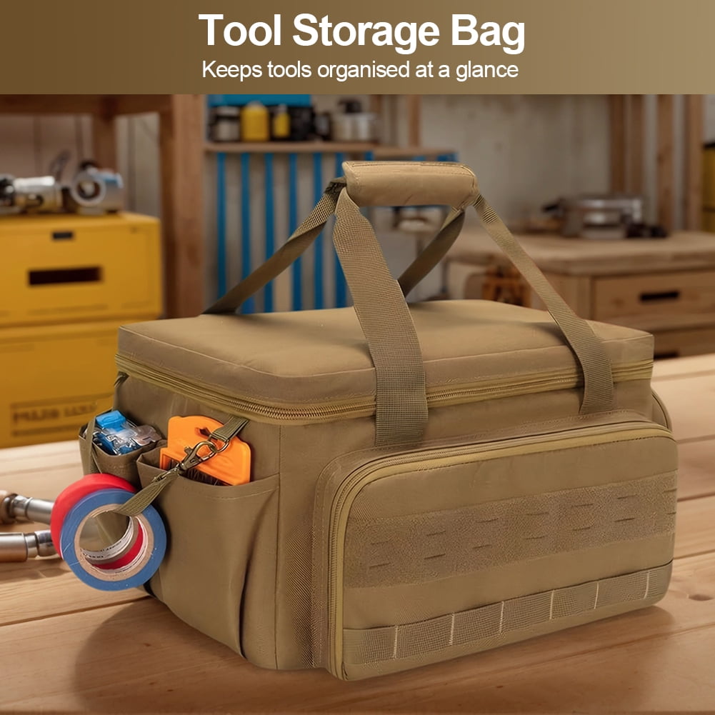 golytefs 14 Inch Tool Handbag with 5 Pockets Heavy Duty Tool Bag for Multi-purpose Work