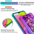 thumbnail image 3 of for Galaxy A03S Case,Samsung 03S Case with HD Screen Protector,Gradient Quicksand Glitter Liquid Floating Waterfall Durable Girls Cute Phone Case for Samsung Galaxy A03S (Teal/Purple), 3 of 8