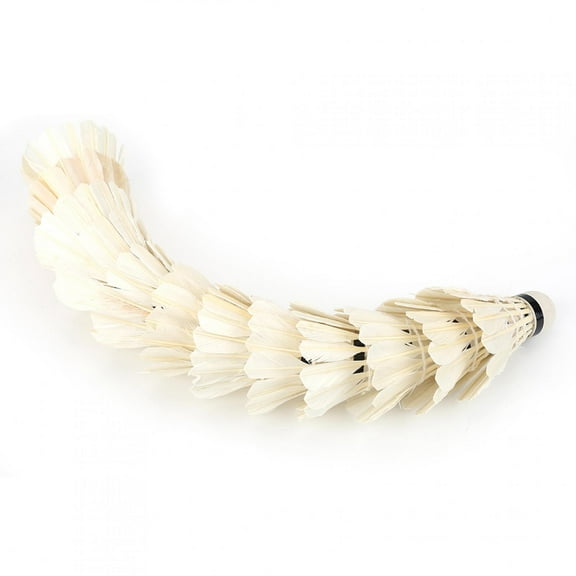 Higoodz Shuttlecocks, Badminton Shuttlecock Feather, 12Pcs/Lot White Feather Badminton Balls Shuttlecocks Outdoor Sports Training Accessory