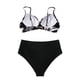 thumbnail image 5 of MKLEKYY Trajes De Baño Mujer Women High Waisted Bikini Sexy Push Up Two Piece Swimsuits Vintage Swimsuit Two Piece Retro Ruched High Waist Print Bikini Set 2782, 5 of 6
