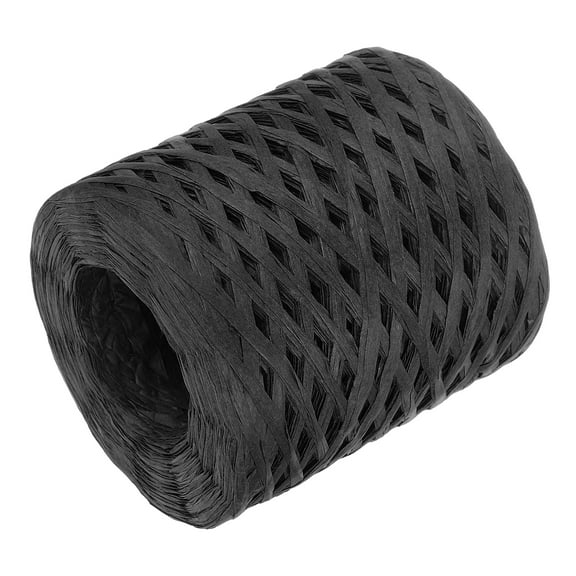 Uxcell Raffia Paper Craft Rope Ribbon 219 Yards Black for Decoration