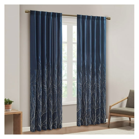 Curtain Panel(Only 1 Pc Panel) Navy   Cotton