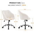 thumbnail image 5 of Yaheetech Modern Boucle Desk Chair for Home Office,Ivory, 5 of 7