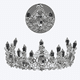 thumbnail image 3 of Corona de pastel de cumpleaños y boda de Reina, flores de carámbano de cristal grandes, diadema hecha a mano, joyería para la cabeza, 3 of 5