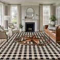 thumbnail image 2 of Farmhouse Country Area&nbsp;Rug 5x8ft Star Bless This Home Black Buffalo Plaid Non-Slip&nbsp;Washable Square&nbsp;Rugs Soft Felt Indoor Floor Mat for Bedroom Kitchen Living Room Bathroom, 2 of 9