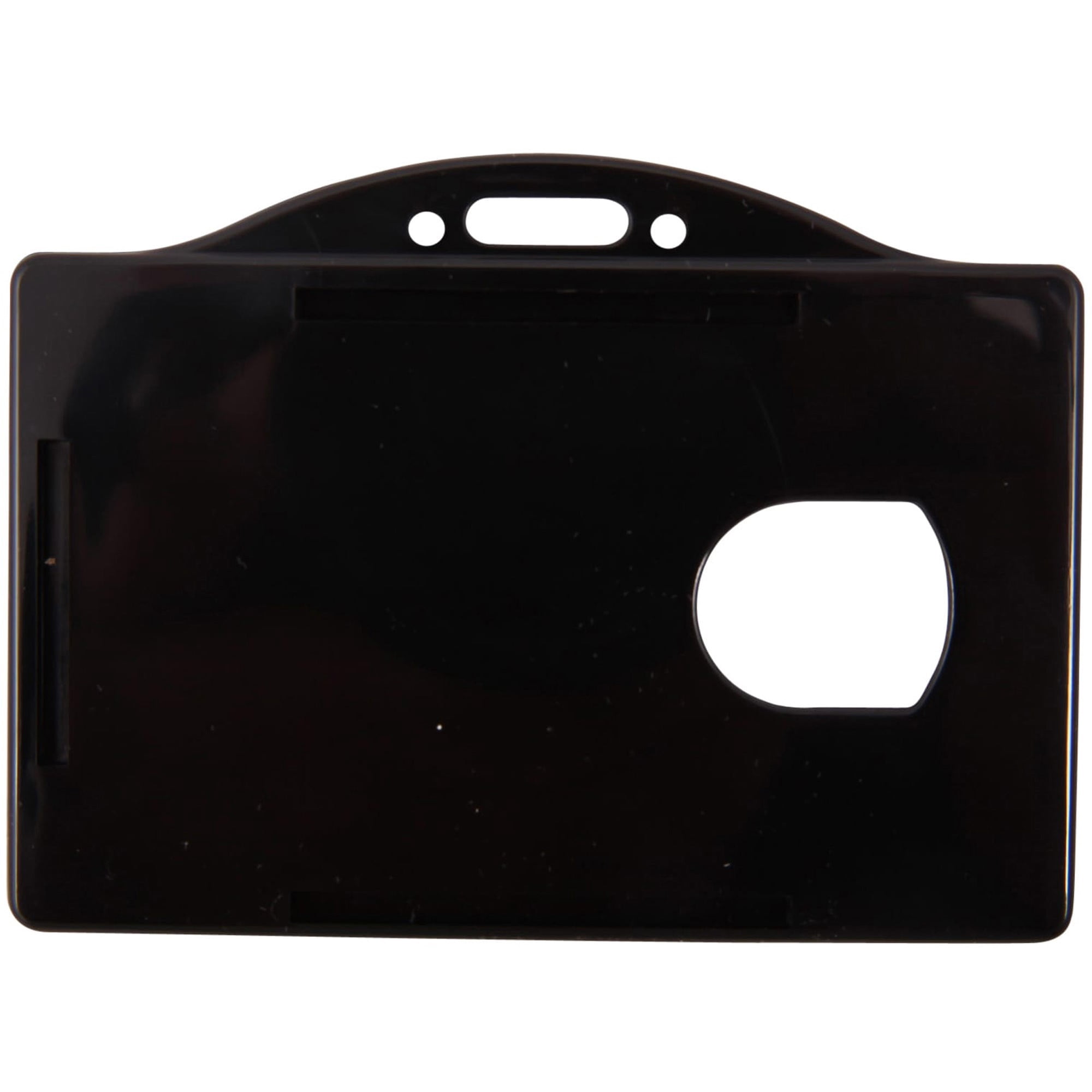 Sicurix Horizontal Black Frame Id Card Holder - Plastic - 25 / Pack - Black