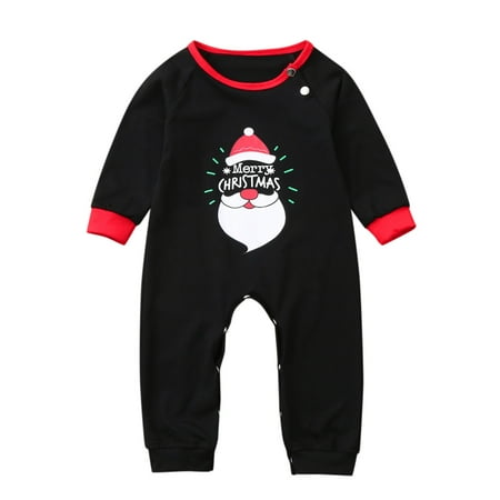

Dadaria Baby Clothes 3M-24M Newborn Baby Christmas Cartoon Pajamas Plaid Family Matching Romper Jumpsuit Black XL Baby