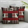 thumbnail image 3 of COMIO Rustic Patchwork Pillow Covers, Checkered Buffalo Plaid Cushion Covers for Home Bed Sofa, Woodland Wildlife Bear Moose Elk Pine Trees Pattern Throw Pillow Covers Farmhouse Decorations, 3 of 5