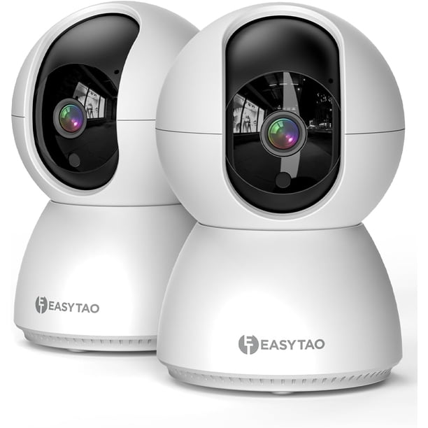 TV-628 Cámara de Seguridad Interior, 2K 3MP Cámara Alexa WiFi, iCSee O Tris Home App, Audio Bidireccional, Control Remoto, Detección de Movimiento, Visión Nocturna,Compatible con Alexa,TV-628(2 pcs)
