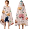 thumbnail image 3 of Pink Mushroom Cartoon Light Pattern Hooded Bath Towel，50"x30" for Ages 3 To 12 Kids, Quick Dry Lightweight Soft Microfiber Hood Beach Towel Cover Up for Kids, 3 of 7