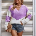 thumbnail image 2 of 2049! Aoochasliy Womens Sweaters Clearance Pullover Warm V-neck Long Sleeve Blouse, 2 of 8