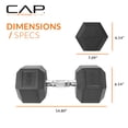 thumbnail image 4 of Mancuerna CAP Barbell de 55 lb con recubrimiento de goma y hexágonos cromados, 4 of 6