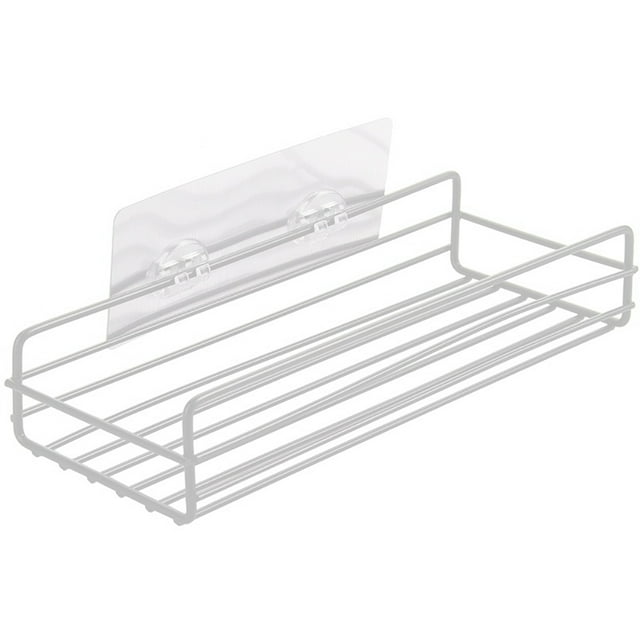 Wrought Iron Bathroom Storage Rack with Sucker Toilet Bowl Sundries Organizer Shelf Wall Hanging
