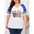 thumbnail image 3 of KimSoong Women Plus Size American Flag Shirt USA Stars T-Shirt 4th of July Memorial Tee Patriotic Sequin American Proud Tops, 3 of 5