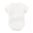 thumbnail image 3 of Curenmufel Baby Boy Summer Clothes Baby Short Sleeve Bodysuit Cotton One-Piece Baby Clothes 0 3 6 9 12 Months(White,0-3 Months), 3 of 3