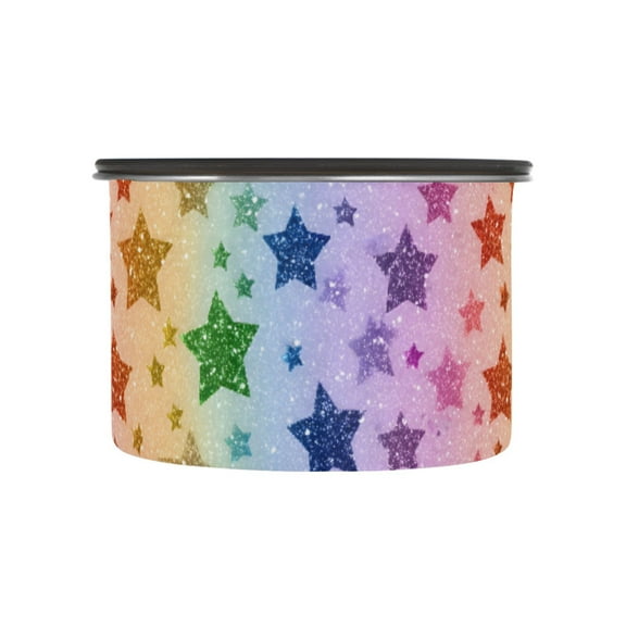 Rainbow Star Airtight Coffee Bean Canister 17oz Food Storage Containers with Lids For Gournd, Tea, Sugar, Flour, Rice, Cereal, Candy Cookie Jar