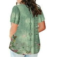 thumbnail image 3 of gbyLJF Plus Size V Neck T Shirts Active Tops for Women Popular Womens Clothes 2024 Graphic V Neck Tees Army Green XXL, 3 of 5