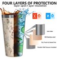 thumbnail image 3 of 16oz Tumblers Pioneer Flower Floral Print Pattern Stainless Steel Vacuum Insulated Double Wall Travel Tumbler Cups Mug with Lid and Straw,Cleaning Brush for Coffee,Tea, 3 of 4