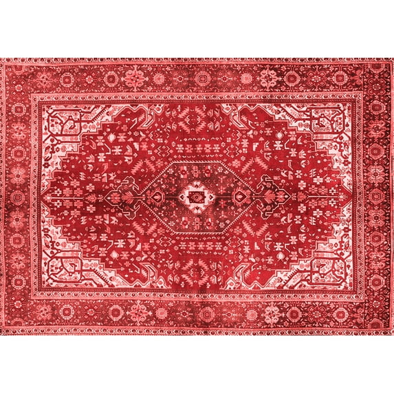 Ahgly Company Indoor Rectangle Medallion Red Traditional Area Rugs, 3' x 5'