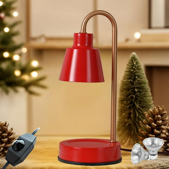 ABPWLY Home Red Aromatherapy Wax Melter Lamp with Three Speed Light Switch and Two Bulbs for Christmas Decoration 10.23x4.13 Inch House Warming Gifts New Home