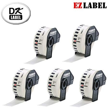 5 Rouleaux d'Étiquettes Continues Compatibles Brother DK2214 Largeur Étroite 0.47 Pouces x 100 Pieds (12mm x 30.4m)