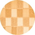 thumbnail image 1 of Ahgly Company Indoor Round Checkered Orange Modern Area Rugs, 6' Round, 1 of 1