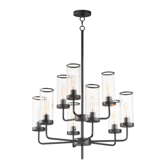 11479CRBK Maxim Lighting Crosby-9 Light Chandelier-28 Inches wide by 31 inches high-Black Finish    -Traditional Installation