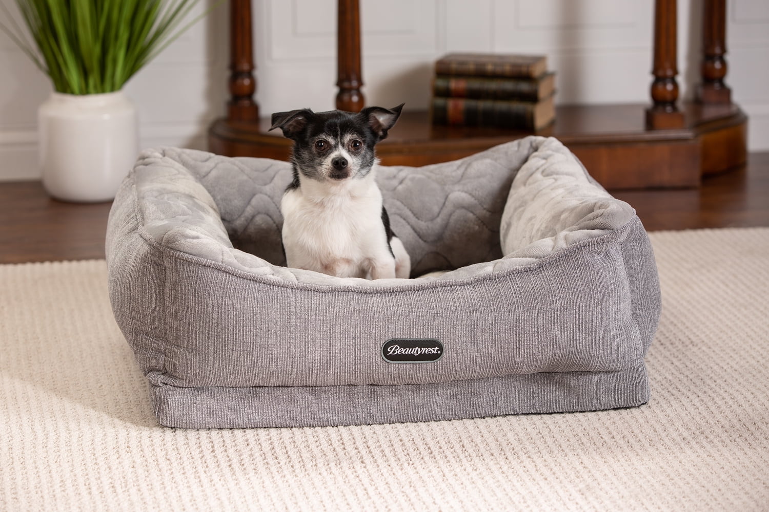 beautyrest large ultra plush cuddler pet bed