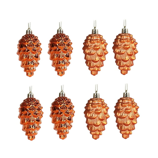 Colgante de cono de pino de Navidad, colgante para de Navidad, manualidades, decoraciones para jardín, otoño, invierno, sala de estar de boda, 8 Bronce