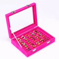 thumbnail image 4 of Velvet Portable Jewelry Organizer Display Earring Ring Storage Tray Box Case, 4 of 8