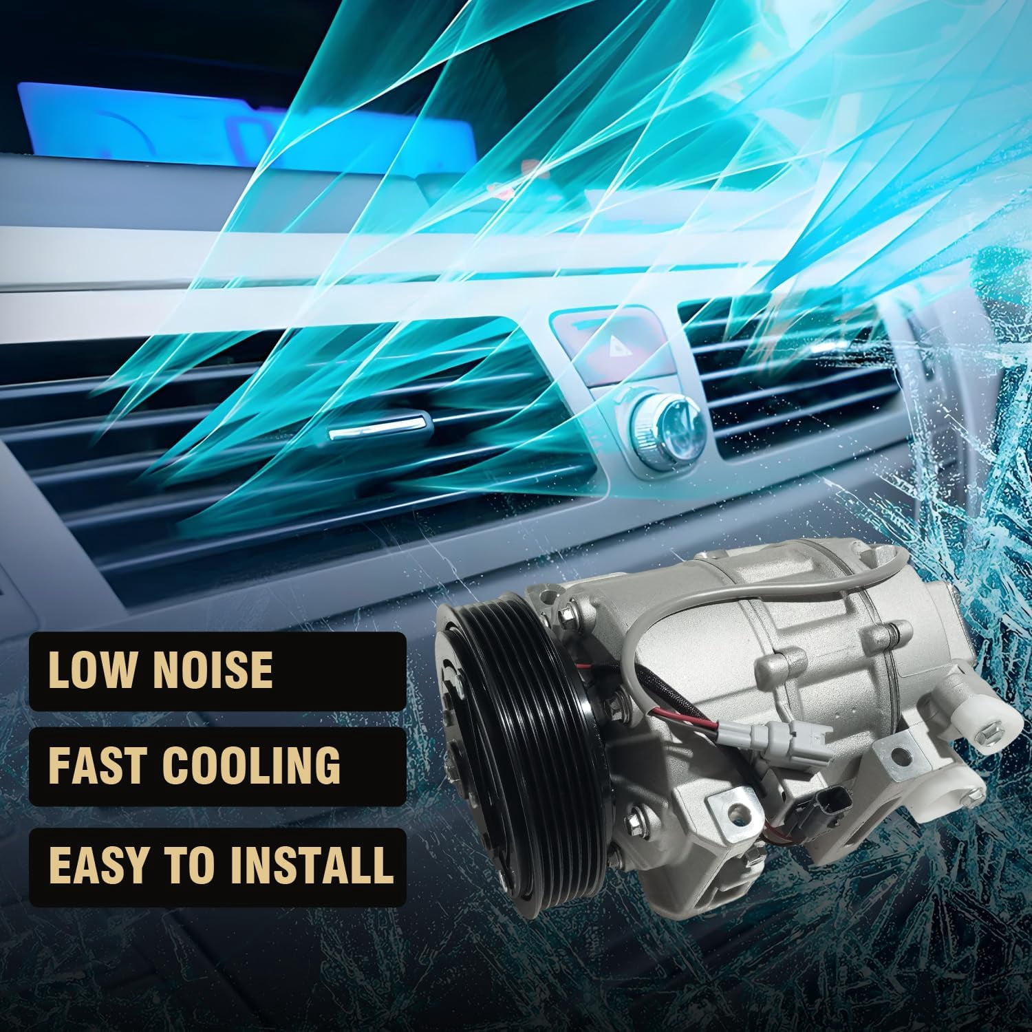 AC Compressor with A/C Clutch for Nissan Altima 2.5L L4 (2013-2018) & INFINITI QX60 2.5L (2018-2019) | CO 29073C, Replaces 926003TA0A | 115MM 6PK