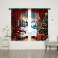 thumbnail image 2 of WNOOHIY Christmas Tree Snowman Gift Box Pattern Light-filtering Curtains for Living Room Bedroom Home Decoration, Set of 2 Panels, 2 of 9