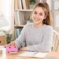 thumbnail image 4 of Hippo Desk Organizer, All in One Storage for Pens, Pencils, Sticky Notes and Notepads, Cute Stationery Holder with Reusable Stencils, Durable Office Accessory (Hippos-Blue), 4 of 6