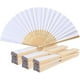 thumbnail image 1 of 10-Pack Handheld Folding Fans - White Bamboo and Wooden Handheld Folding Fans, 1 of 5