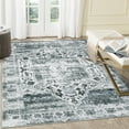 thumbnail image 2 of Hasoo Large 9' x 12' Vintage Area Rug for Living Room Bedroom Washable Floral Carpet, Gray, 2 of 6