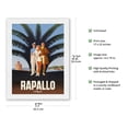thumbnail image 2 of Rapallo Italy - Vintage Travel Poster by Mario Puppo c.1947 - Japanese Unryu Rice Paper Art Print (Unframed) 17 x 22 in, 2 of 4