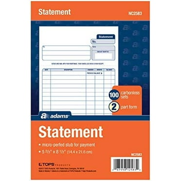 Adams® Carbonless Invoice Unit Sets, 2-Part, 8 1/2" x 7 7/16 ...
