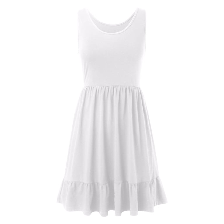 Fsqjgq Women's Formal Dresses Evening Party Dress Flattering Dresses To Hide  Tummy Sleeveless Knee Length Retro A Line Flared Swing Formal Prom Party  Dress Vacation Dresses Mini Dress Summer Dres M -