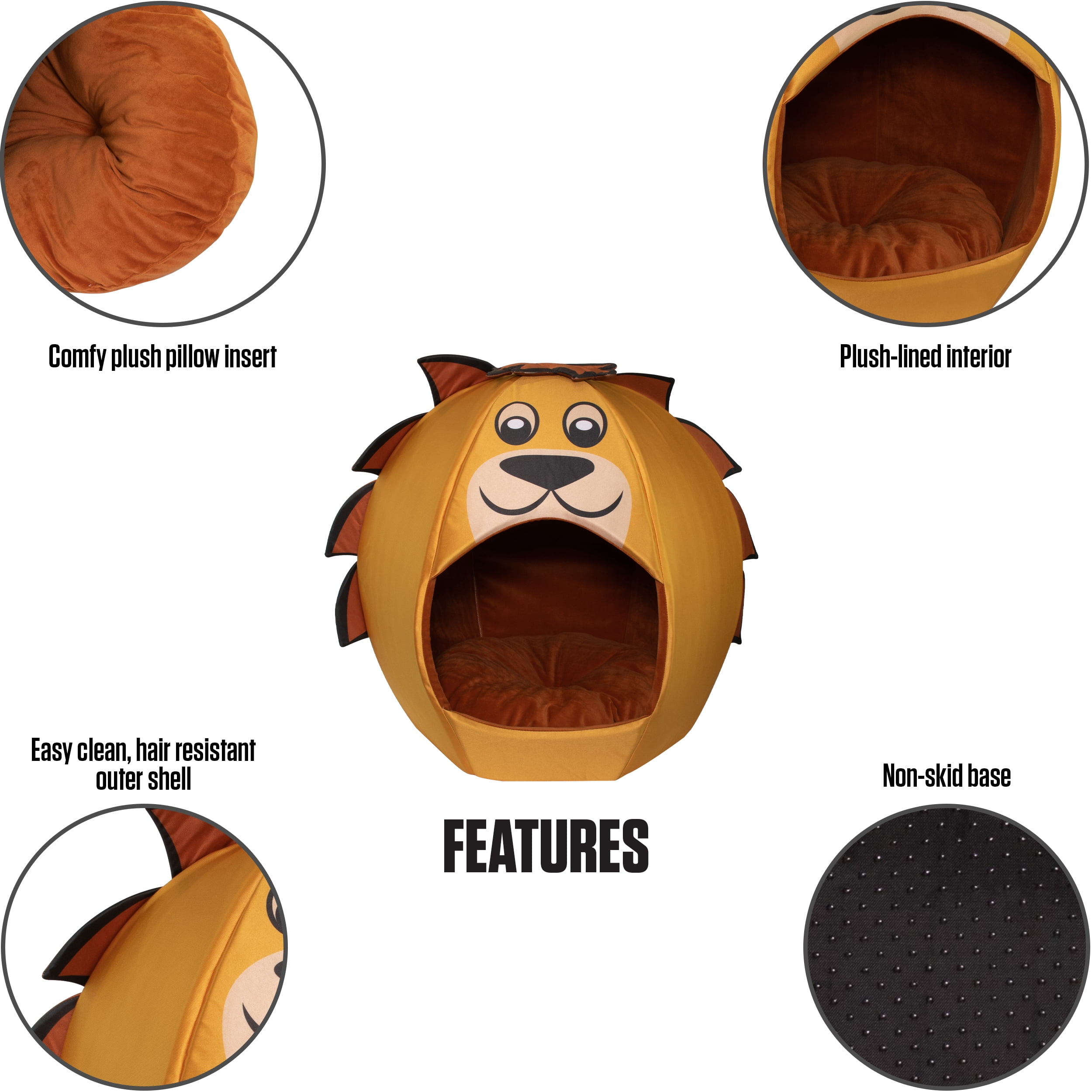 Maccabi Art Lion- Igloo Pet Bed for Dogs, Cats - Medium