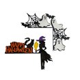 thumbnail image 1 of Decoraciones de Puertas de Halloween Decoración de Escena Puerta de Hierro Esquina Colgante Decoración de Esquina de la Calabaza de Halloween Y la Puerta Fantasma 2 Piezas Decoraciones de Halloween Pa, 1 of 1