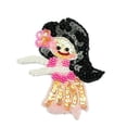 thumbnail image 3 of Altotux 4"x3.75" Hawaiian Hula Girl Sequins Beaded Sew On Applique Patch Motif By Piece (Girl with pink skirt), 3 of 3