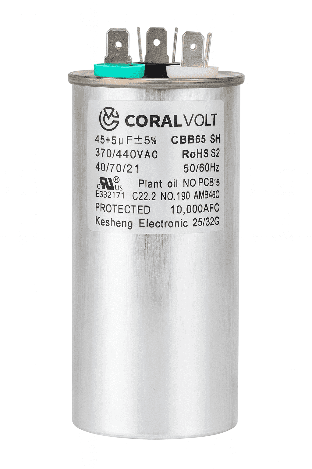 Supco CD35+5 370V Dual Run Capacitor with Physical Interrupter for