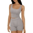 thumbnail image 1 of Birdeem Blouses pour Femmes Décontractées Printemps et Été Femmes Unies Sans Manches à Col Rond Blouses Hauts Courts Ensembles à Taille Élastique, 1 of 12